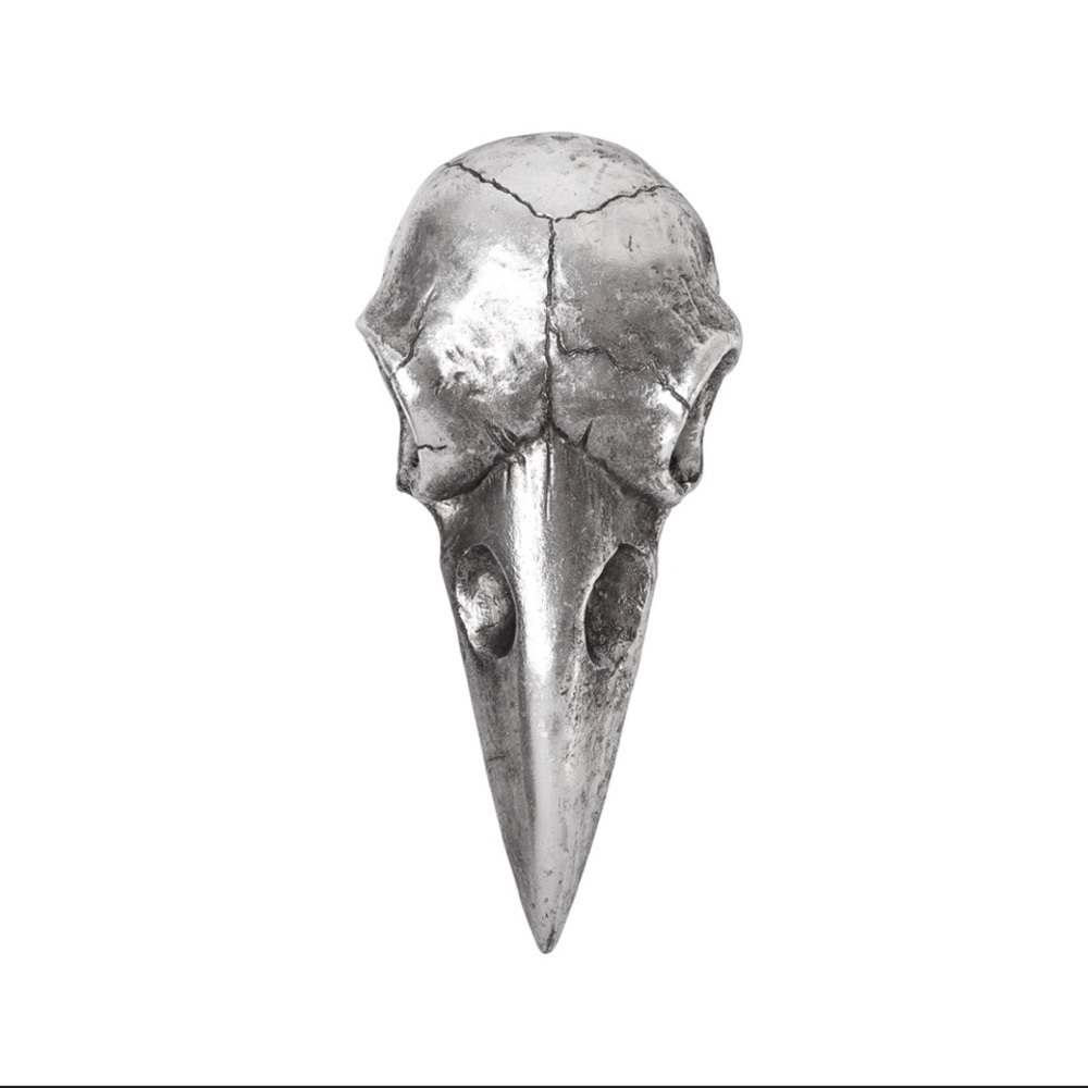 DISCONTINUED!! Alchemy Gothic Raven Skull Hand Mirror NWT